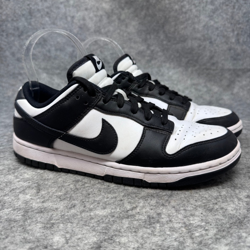 Nike Dunk Low Retro Panda Shoes Womens Size 8.5 Black White Sneakers Leather